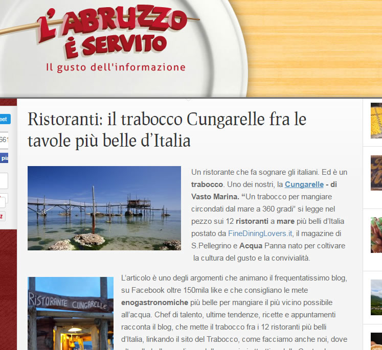 Il trabocco tra i migliori d Italia