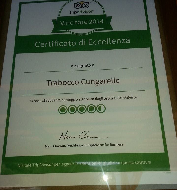 Certificato Eccellenza tripadvisor